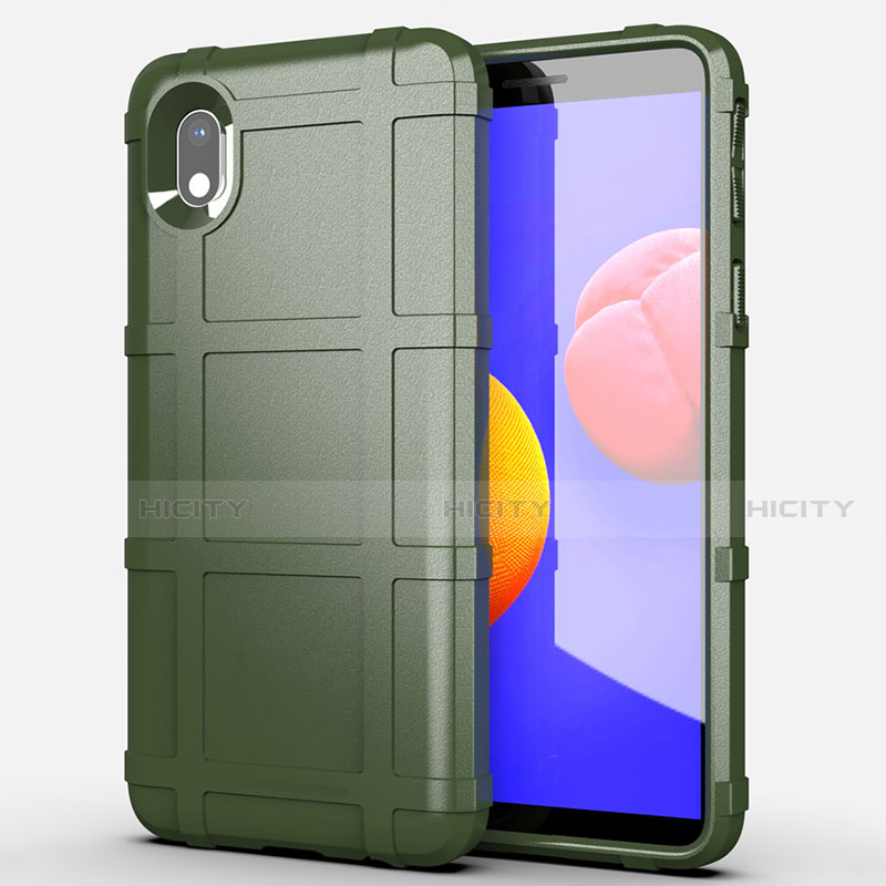 Custodia Silicone Ultra Sottile Morbida 360 Gradi Cover per Samsung Galaxy M01 Core Verde Militare
