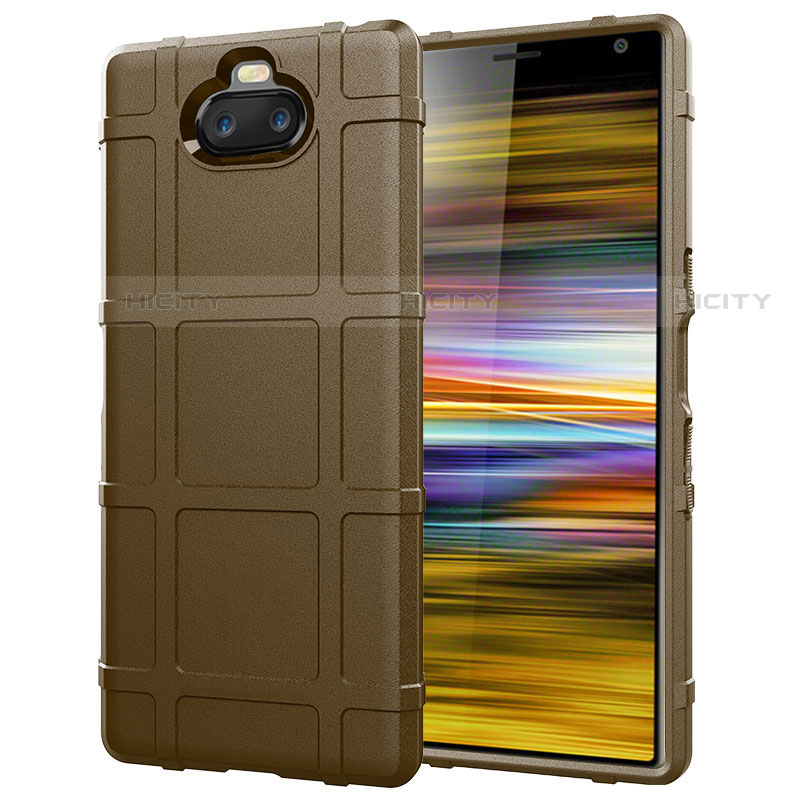 Custodia Silicone Ultra Sottile Morbida 360 Gradi Cover per Sony Xperia 10 Plus Marrone