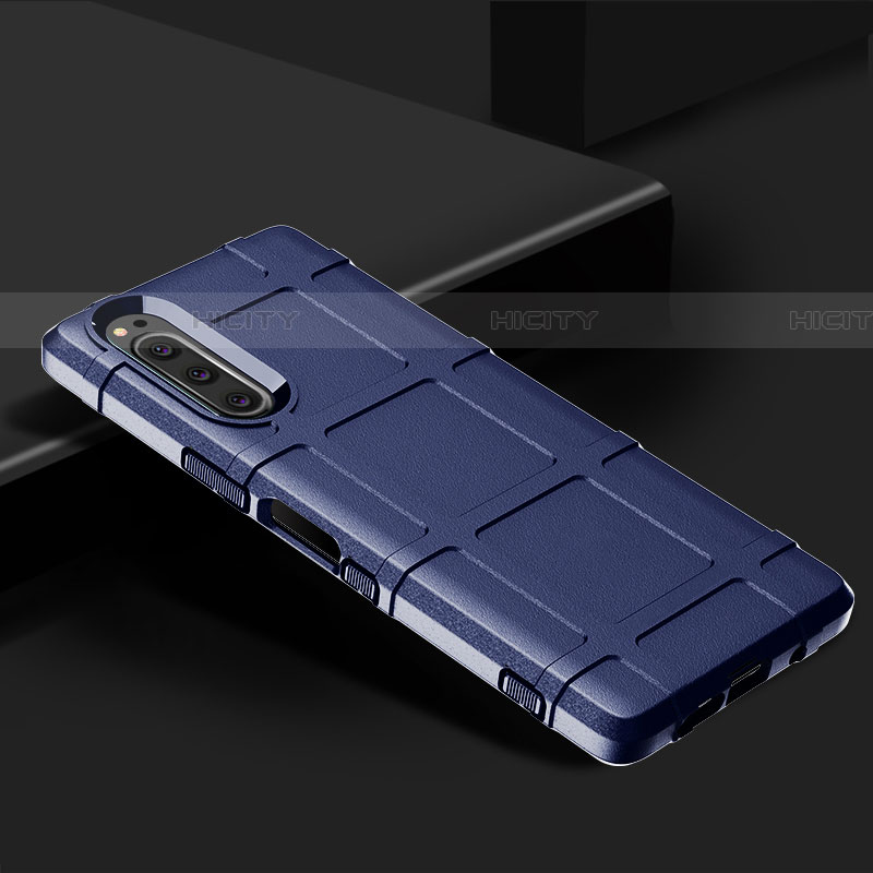 Custodia Silicone Ultra Sottile Morbida 360 Gradi Cover per Sony Xperia 5 Blu