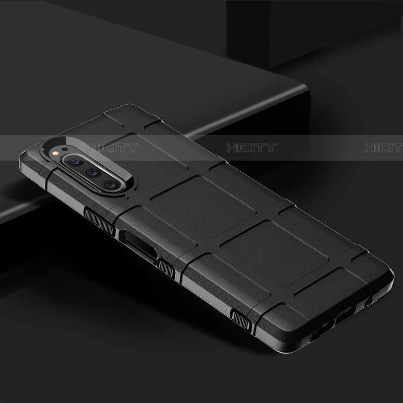 Custodia Silicone Ultra Sottile Morbida 360 Gradi Cover per Sony Xperia 5 Nero