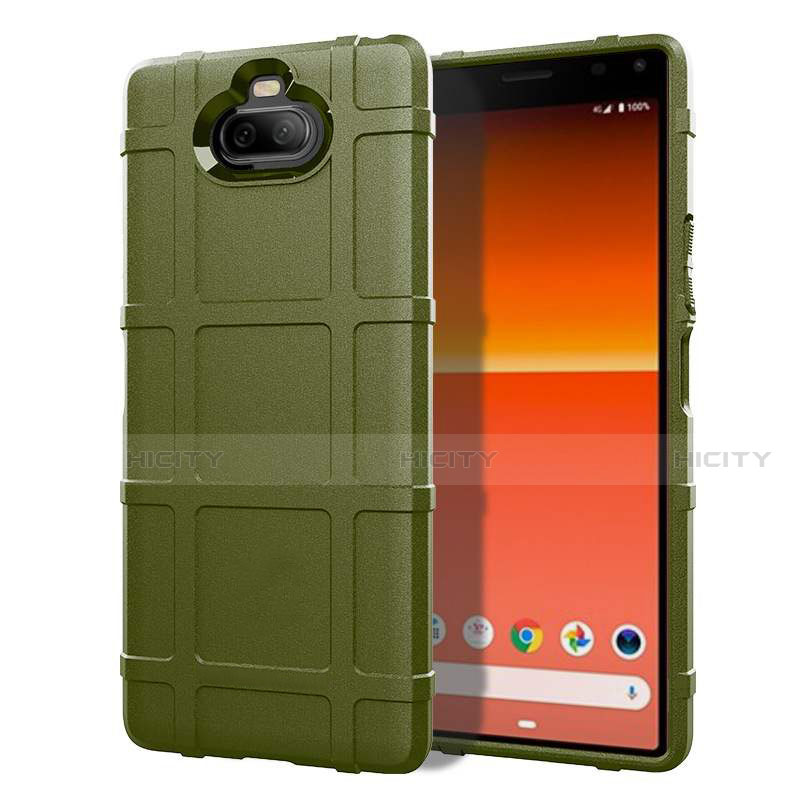 Custodia Silicone Ultra Sottile Morbida 360 Gradi Cover per Sony Xperia 8 Lite Verde Militare
