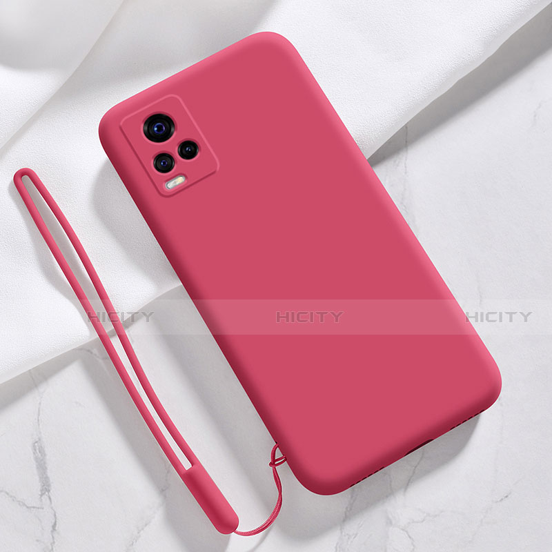 Custodia Silicone Ultra Sottile Morbida 360 Gradi Cover per Vivo V20 Pro 5G Rosso Rosa