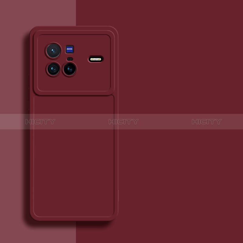 Custodia Silicone Ultra Sottile Morbida 360 Gradi Cover per Vivo X80 5G Rosso