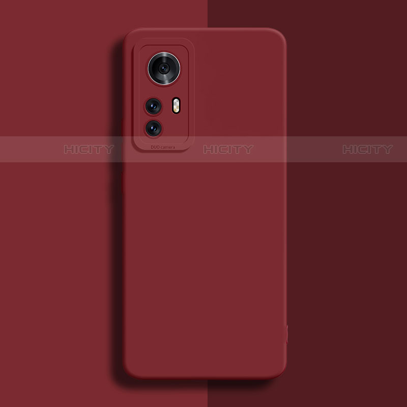 Custodia Silicone Ultra Sottile Morbida 360 Gradi Cover per Xiaomi Mi 12 5G Rosso Rosa