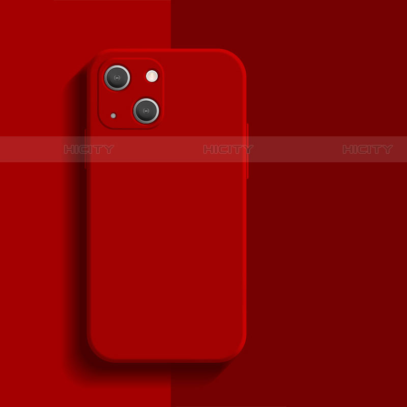 Custodia Silicone Ultra Sottile Morbida 360 Gradi Cover S01 per Apple iPhone 13 Mini Rosso