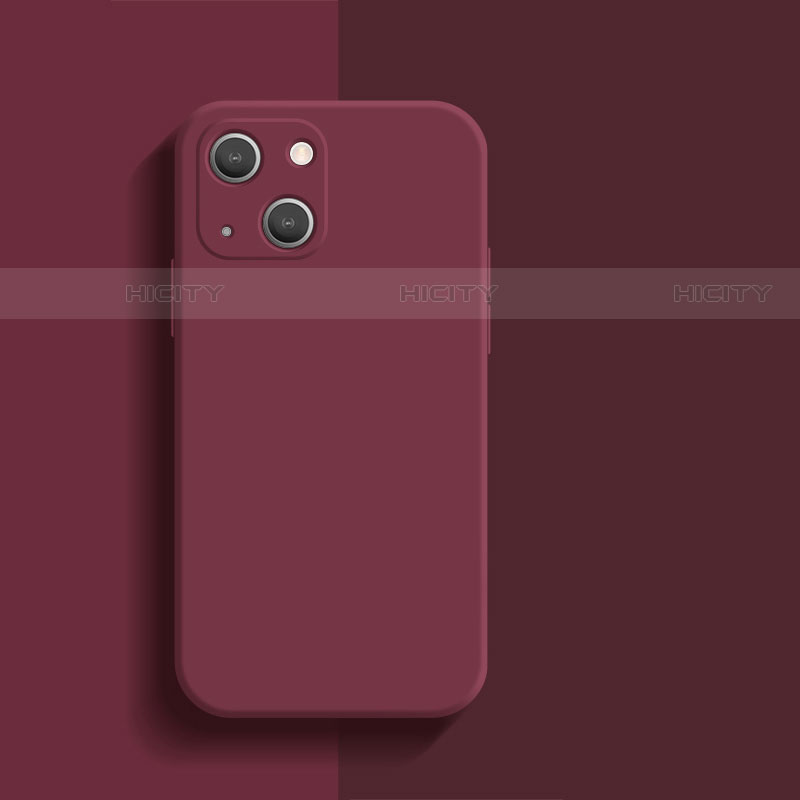 Custodia Silicone Ultra Sottile Morbida 360 Gradi Cover S01 per Apple iPhone 13 Mini Rosso Rosa