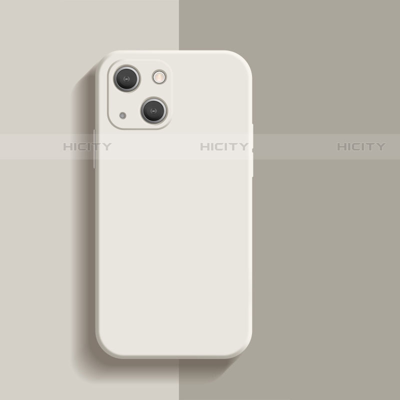 Custodia Silicone Ultra Sottile Morbida 360 Gradi Cover S01 per Apple iPhone 14 Bianco