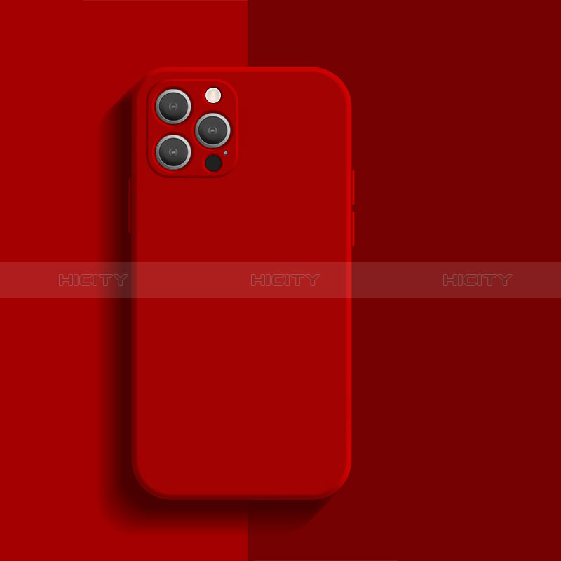Custodia Silicone Ultra Sottile Morbida 360 Gradi Cover S01 per Apple iPhone 14 Pro Max Rosso Rosa