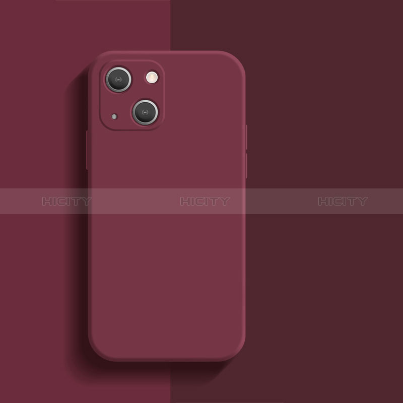 Custodia Silicone Ultra Sottile Morbida 360 Gradi Cover S01 per Apple iPhone 15 Plus Rosso Rosa