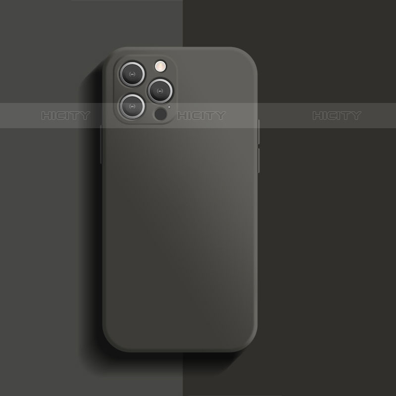 Custodia Silicone Ultra Sottile Morbida 360 Gradi Cover S01 per Apple iPhone 15 Pro Nero