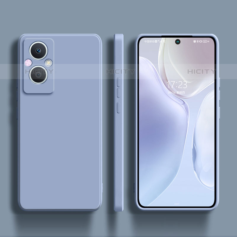 Custodia Silicone Ultra Sottile Morbida 360 Gradi Cover S01 per Oppo Reno7 Z 5G Grigio Lavanda