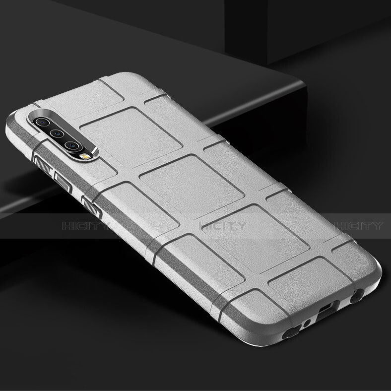 Custodia Silicone Ultra Sottile Morbida 360 Gradi Cover S01 per Samsung Galaxy A70 Argento