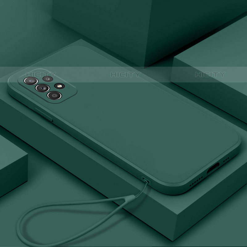 Custodia Silicone Ultra Sottile Morbida 360 Gradi Cover S01 per Samsung Galaxy M32 5G Verde Notte