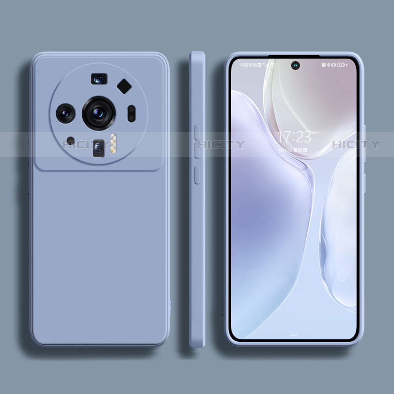 Custodia Silicone Ultra Sottile Morbida 360 Gradi Cover S01 per Xiaomi Mi 12 Ultra 5G Grigio Lavanda