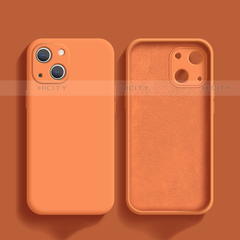 Custodia Silicone Ultra Sottile Morbida 360 Gradi Cover S02 per Apple iPhone 13 Mini Arancione