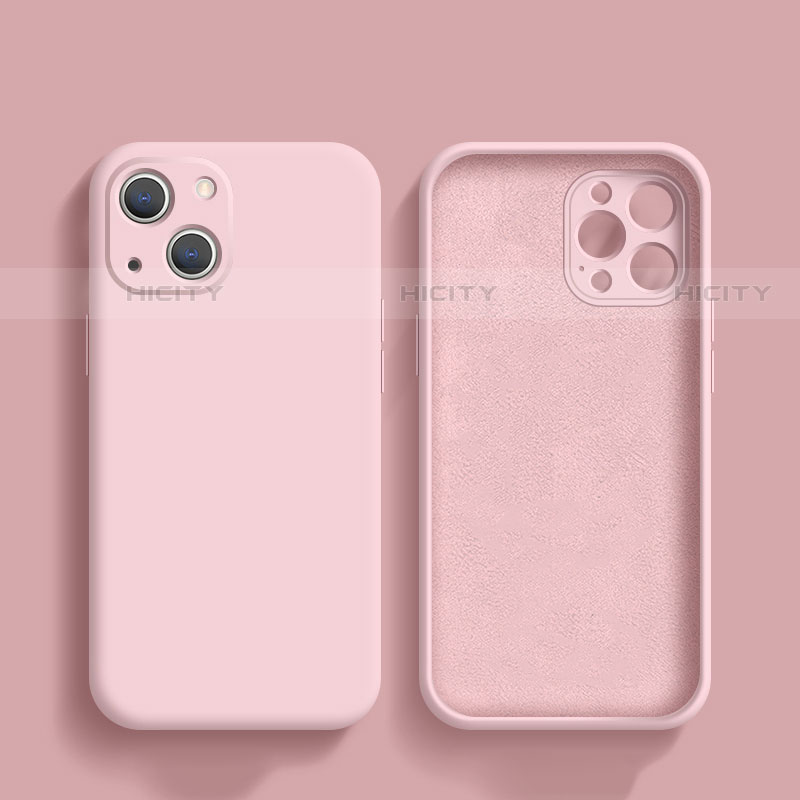Custodia Silicone Ultra Sottile Morbida 360 Gradi Cover S02 per Apple iPhone 13 Mini Rosa