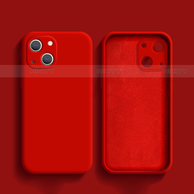 Custodia Silicone Ultra Sottile Morbida 360 Gradi Cover S02 per Apple iPhone 13 Mini Rosso