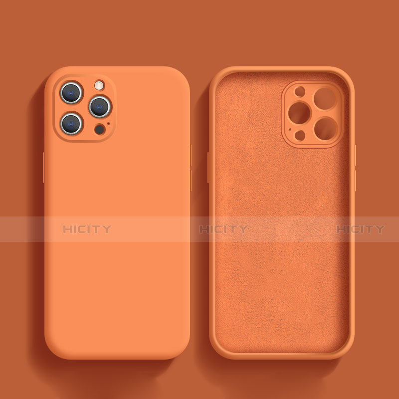 Custodia Silicone Ultra Sottile Morbida 360 Gradi Cover S02 per Apple iPhone 13 Pro Arancione
