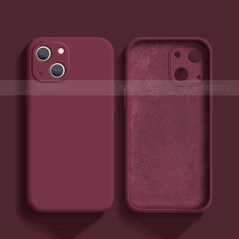 Custodia Silicone Ultra Sottile Morbida 360 Gradi Cover S02 per Apple iPhone 13 Rosso Rosa