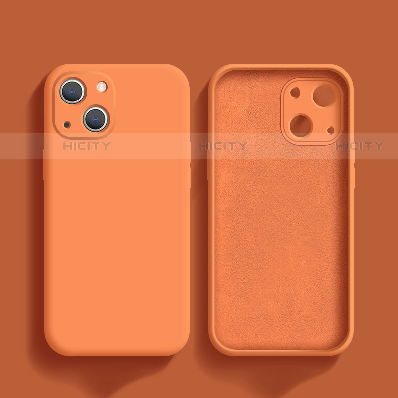 Custodia Silicone Ultra Sottile Morbida 360 Gradi Cover S02 per Apple iPhone 14 Plus Arancione