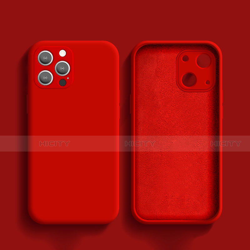 Custodia Silicone Ultra Sottile Morbida 360 Gradi Cover S02 per Apple iPhone 14 Pro Rosso