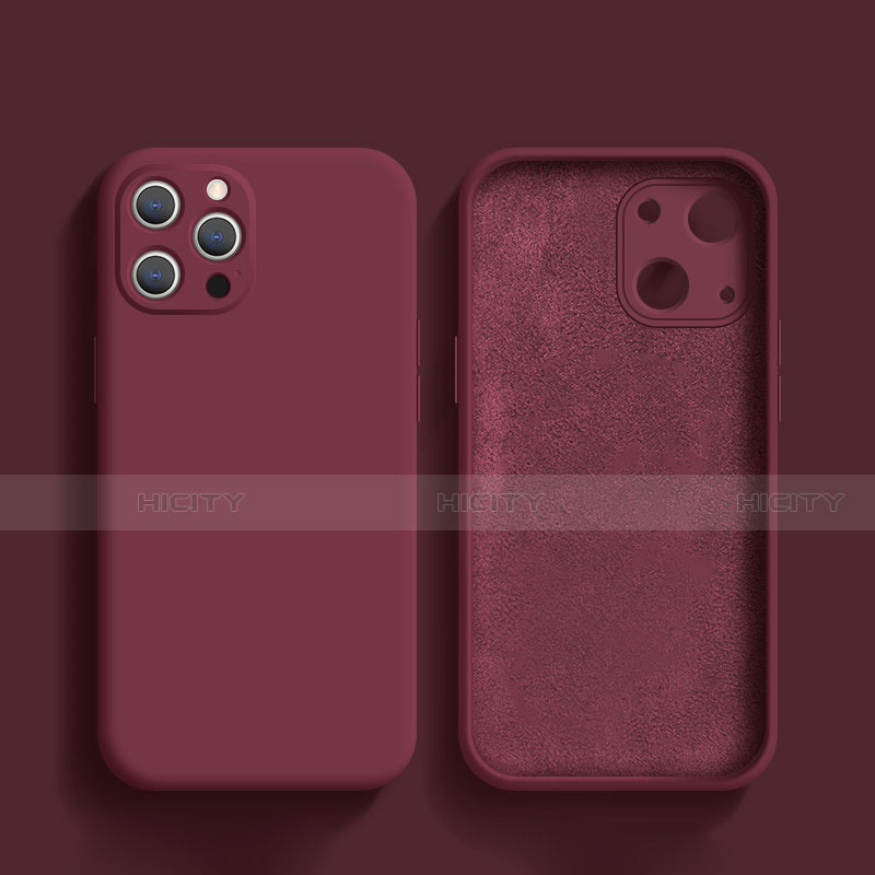 Custodia Silicone Ultra Sottile Morbida 360 Gradi Cover S02 per Apple iPhone 14 Pro Rosso Rosa