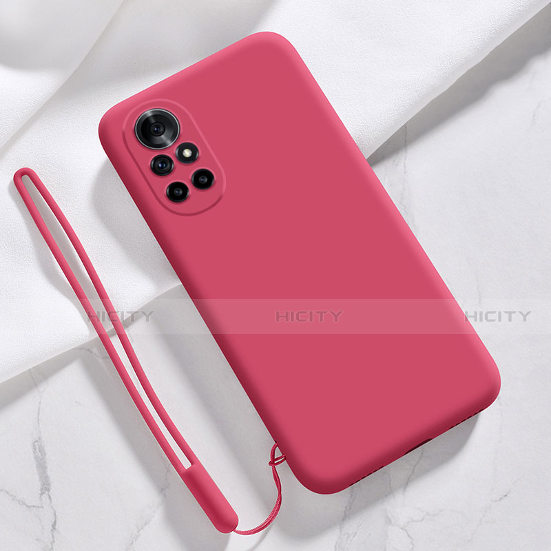 Custodia Silicone Ultra Sottile Morbida 360 Gradi Cover S02 per Huawei Nova 8 5G Rosso Rosa