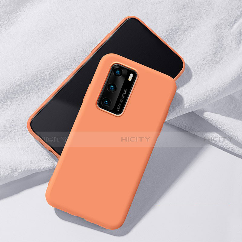 Custodia Silicone Ultra Sottile Morbida 360 Gradi Cover S02 per Huawei P40 Arancione