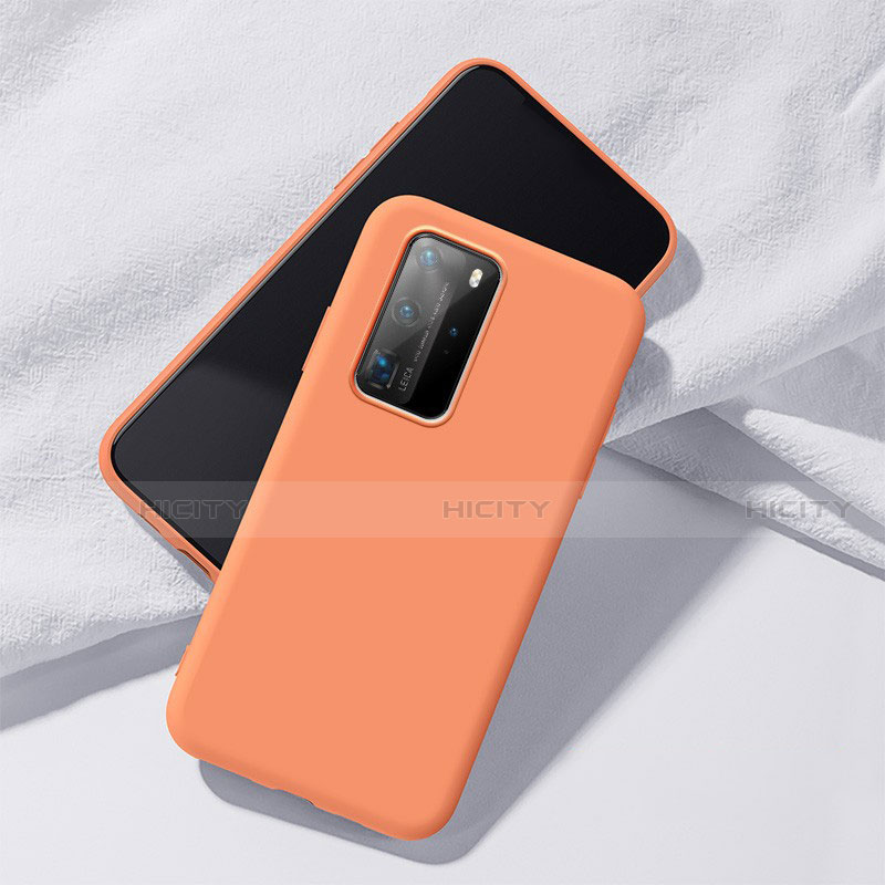 Custodia Silicone Ultra Sottile Morbida 360 Gradi Cover S02 per Huawei P40 Pro Arancione
