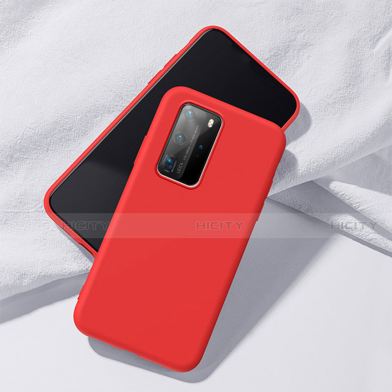 Custodia Silicone Ultra Sottile Morbida 360 Gradi Cover S02 per Huawei P40 Pro Rosso