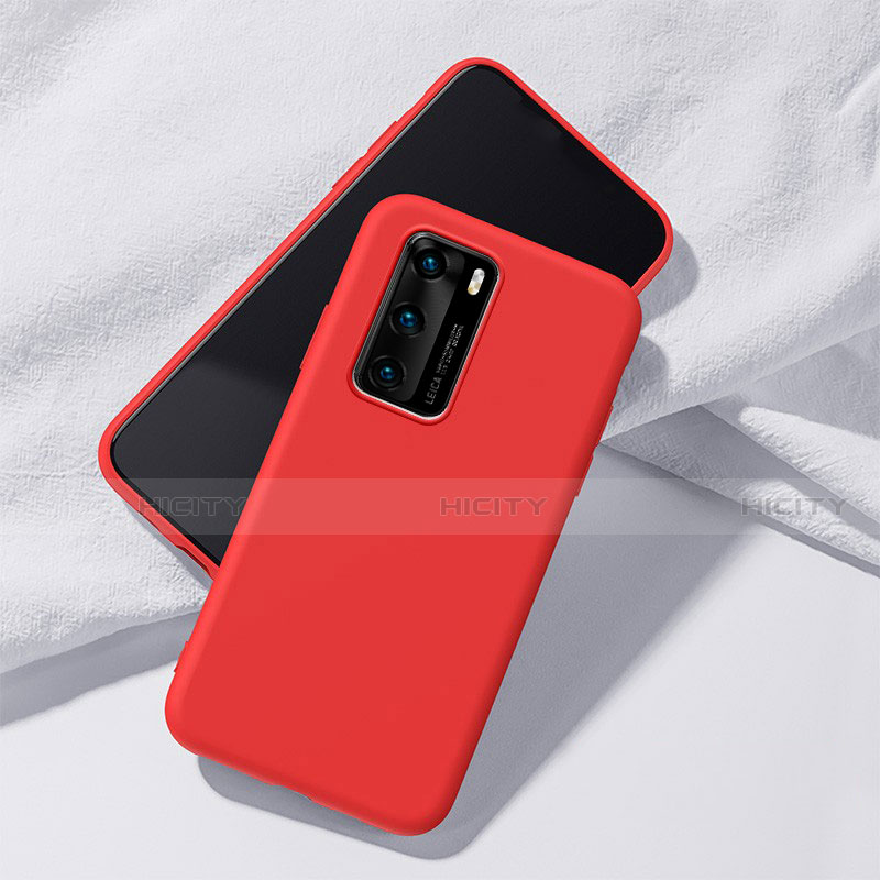 Custodia Silicone Ultra Sottile Morbida 360 Gradi Cover S02 per Huawei P40 Rosso