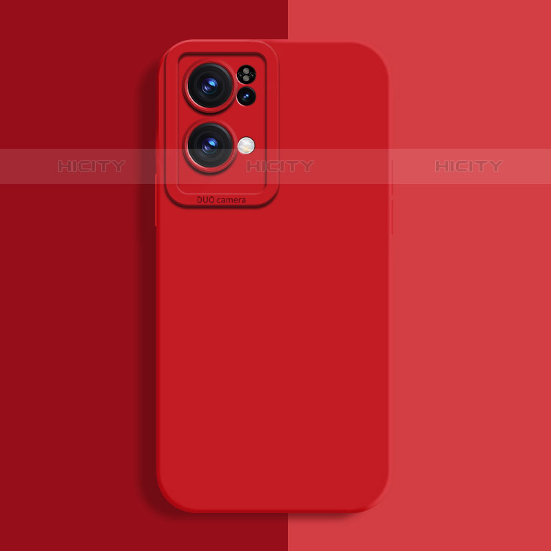 Custodia Silicone Ultra Sottile Morbida 360 Gradi Cover S02 per Oppo Reno7 Pro 5G Rosso