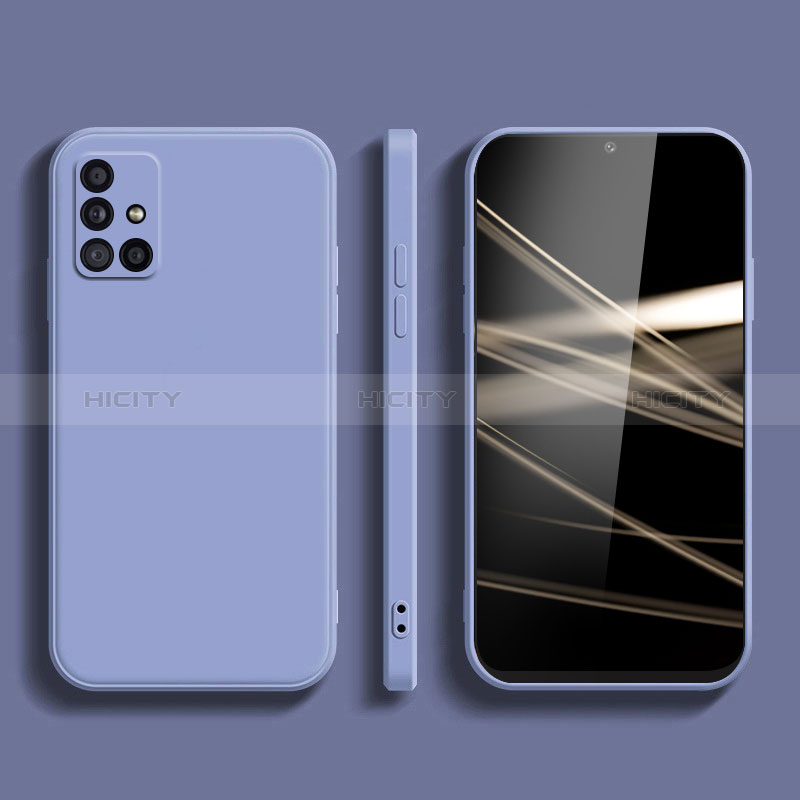 Custodia Silicone Ultra Sottile Morbida 360 Gradi Cover S02 per Samsung Galaxy A51 4G Grigio Lavanda