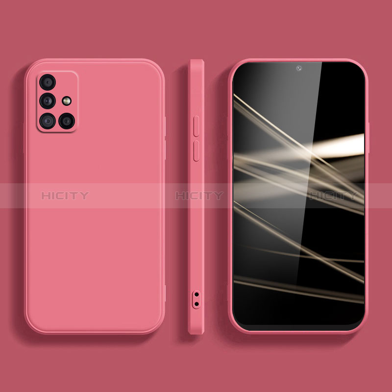 Custodia Silicone Ultra Sottile Morbida 360 Gradi Cover S02 per Samsung Galaxy A51 4G Rosa Caldo