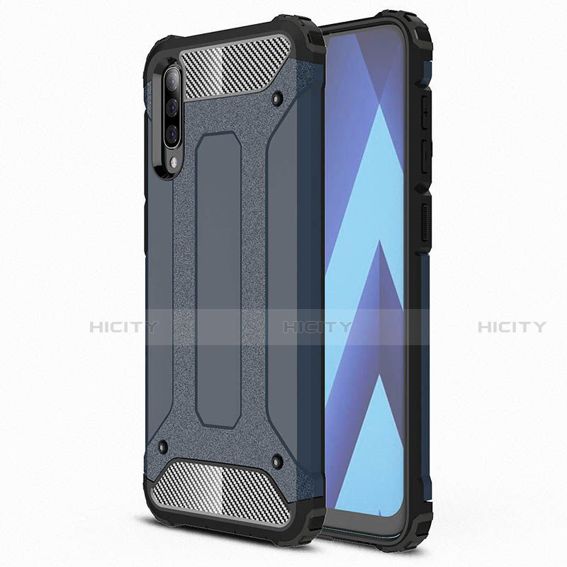 Custodia Silicone Ultra Sottile Morbida 360 Gradi Cover S02 per Samsung Galaxy A70 Blu