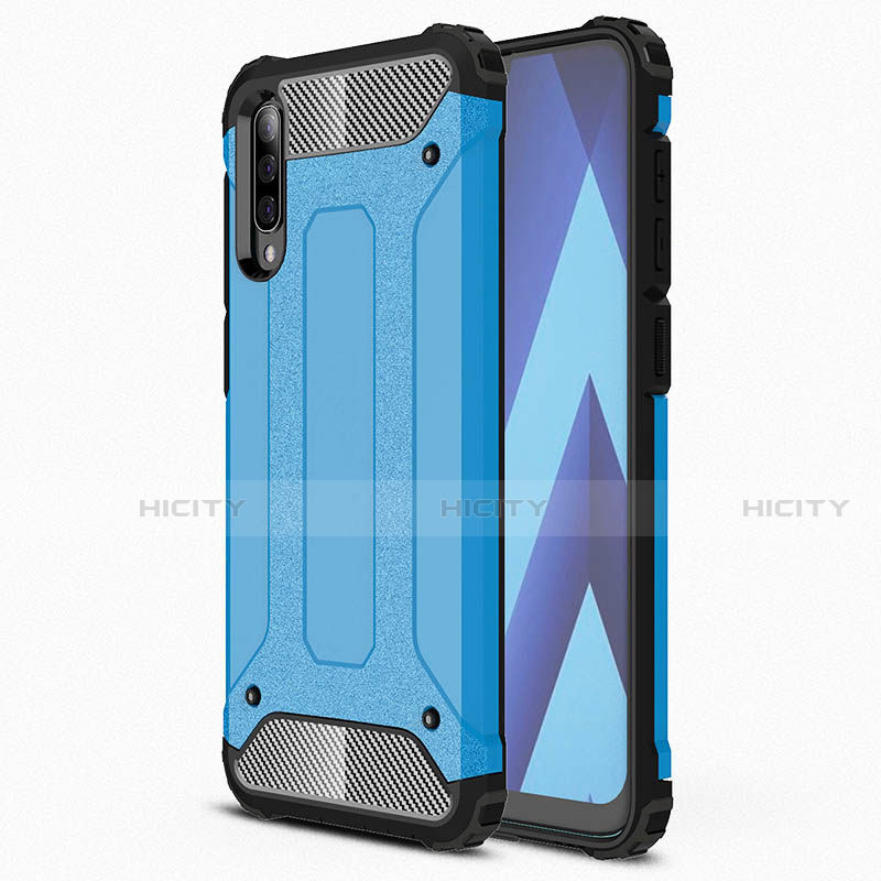 Custodia Silicone Ultra Sottile Morbida 360 Gradi Cover S02 per Samsung Galaxy A70 Cielo Blu