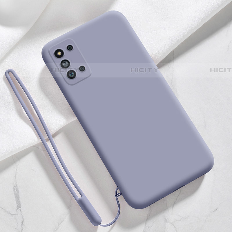 Custodia Silicone Ultra Sottile Morbida 360 Gradi Cover S02 per Samsung Galaxy F52 5G Grigio Lavanda