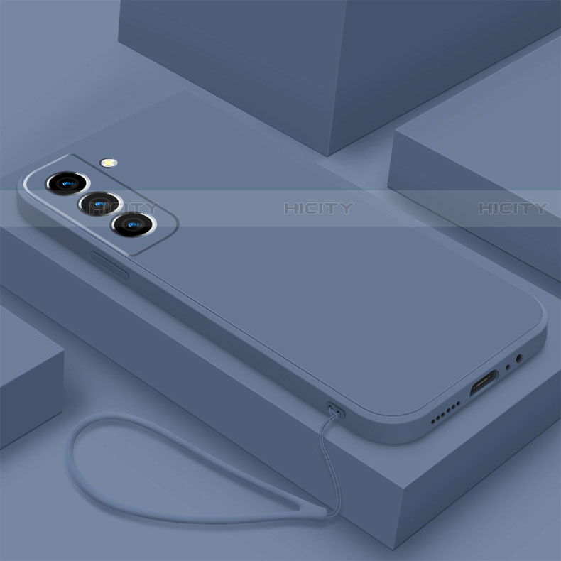 Custodia Silicone Ultra Sottile Morbida 360 Gradi Cover S02 per Samsung Galaxy S21 Plus 5G Grigio Lavanda