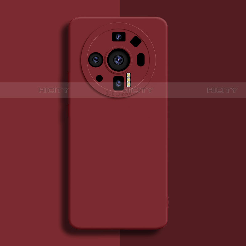 Custodia Silicone Ultra Sottile Morbida 360 Gradi Cover S02 per Xiaomi Mi 12S Ultra 5G Rosso Rosa