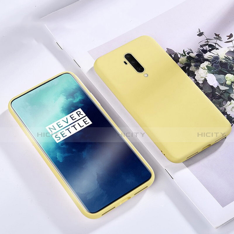 Custodia Silicone Ultra Sottile Morbida 360 Gradi Cover S03 per OnePlus 7T Pro 5G Giallo