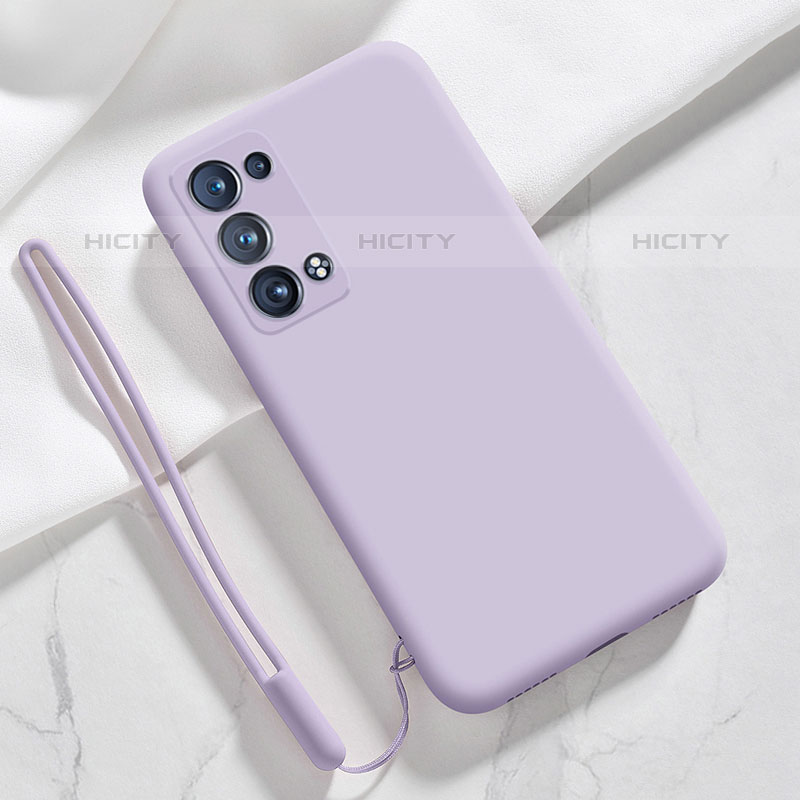 Custodia Silicone Ultra Sottile Morbida 360 Gradi Cover S03 per Oppo Reno6 Pro 5G Lavanda