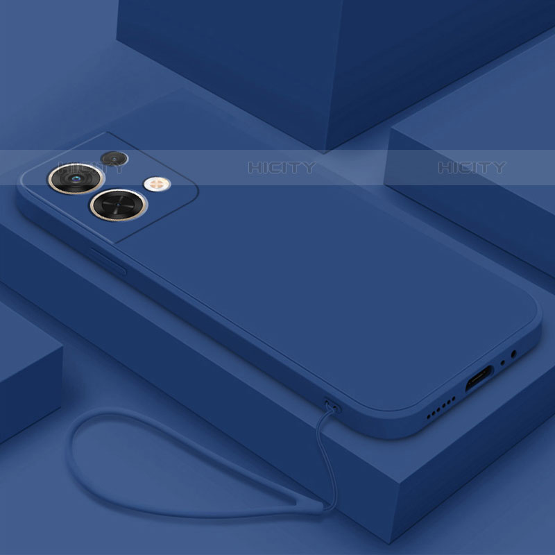 Custodia Silicone Ultra Sottile Morbida 360 Gradi Cover S03 per Oppo Reno8 Pro 5G Blu