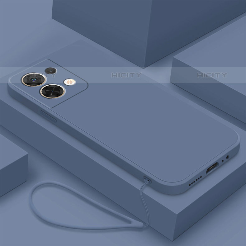 Custodia Silicone Ultra Sottile Morbida 360 Gradi Cover S03 per Oppo Reno8 Pro 5G Grigio Lavanda