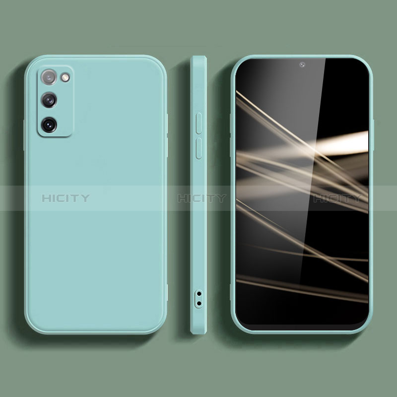 Custodia Silicone Ultra Sottile Morbida 360 Gradi Cover S03 per Samsung Galaxy S20 FE (2022) 5G Ciano
