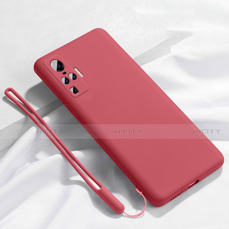 Custodia Silicone Ultra Sottile Morbida 360 Gradi Cover S03 per Vivo X51 5G Rosso Rosa