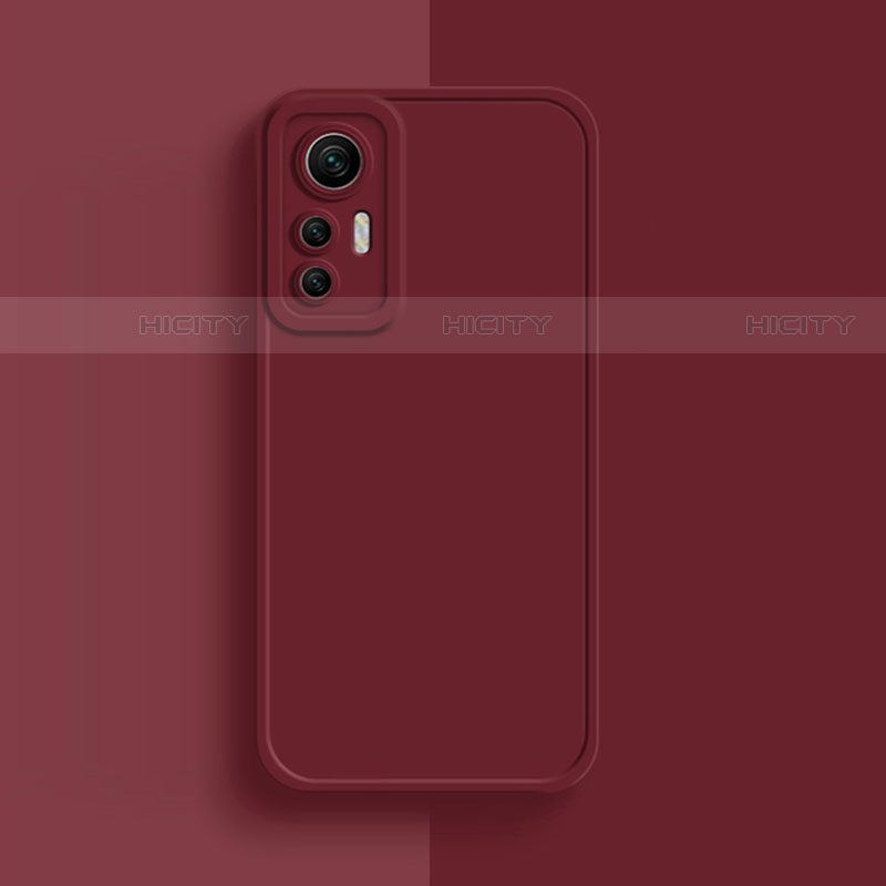 Custodia Silicone Ultra Sottile Morbida 360 Gradi Cover S03 per Xiaomi Mi 12 5G Rosso Rosa