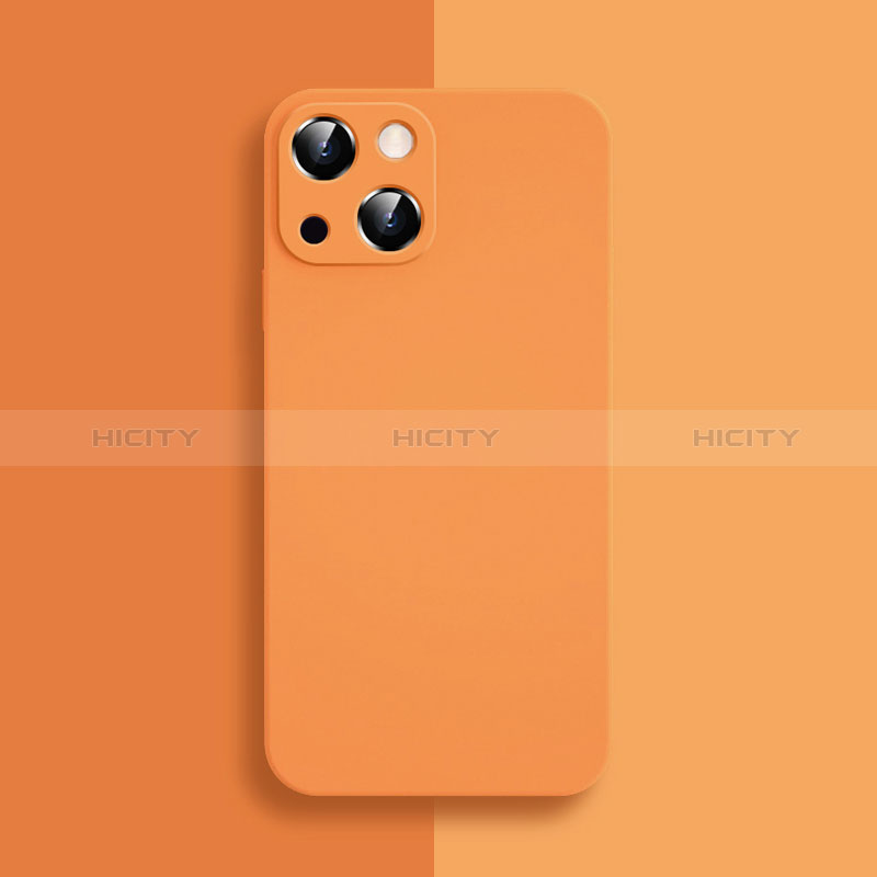 Custodia Silicone Ultra Sottile Morbida 360 Gradi Cover S04 per Apple iPhone 15 Arancione