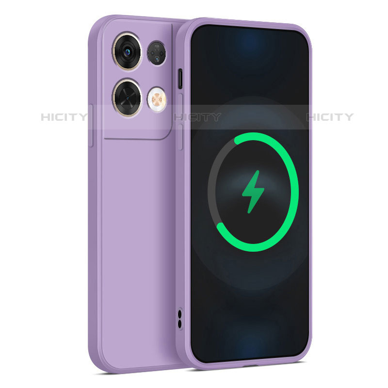 Custodia Silicone Ultra Sottile Morbida 360 Gradi Cover S04 per Oppo Reno8 Pro 5G Viola