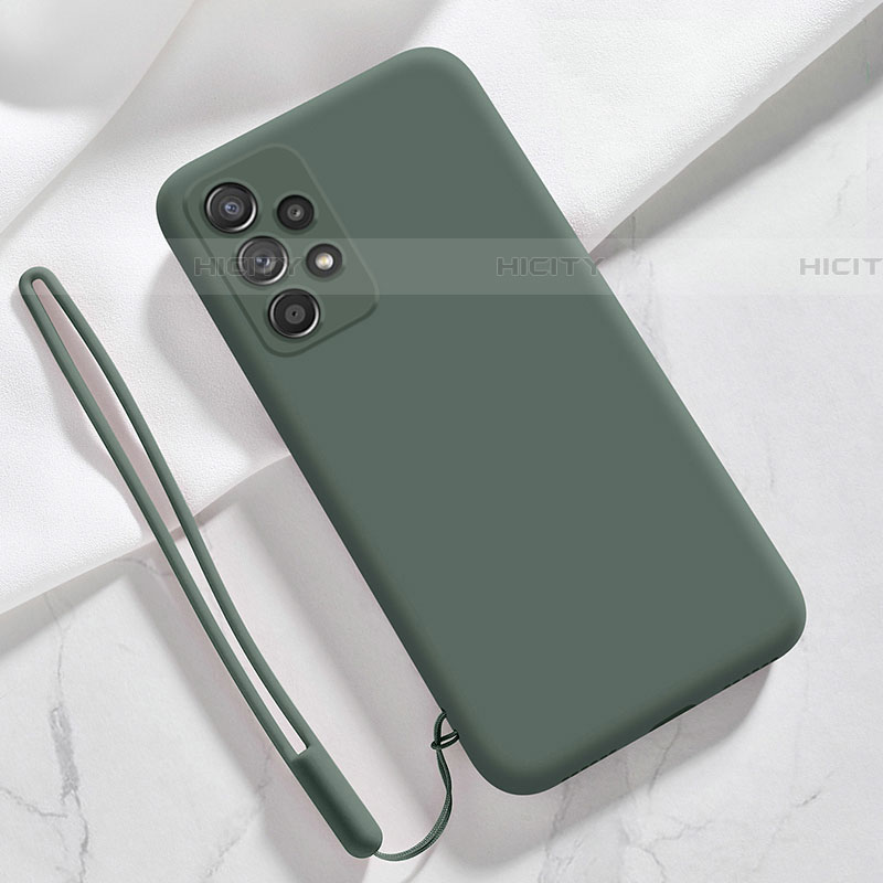 Custodia Silicone Ultra Sottile Morbida 360 Gradi Cover S04 per Samsung Galaxy A72 5G Verde Notte