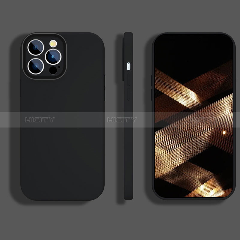 Custodia Silicone Ultra Sottile Morbida 360 Gradi Cover S05 per Apple iPhone 14 Pro Nero